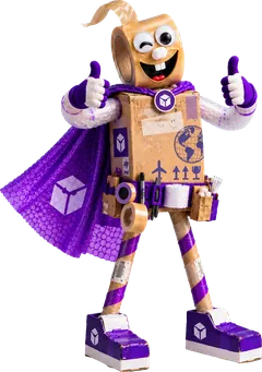 Pax, BoxTrack’s helper, giving two thumbs up