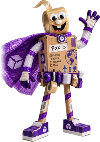 Pax, BoxTrack’s helper, waving